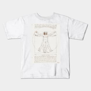 Vitruvian Man by Leonardo Da Vinci Kids T-Shirt